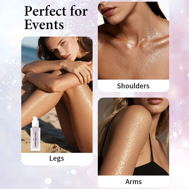 Shimmer Body Oil/Lotion,Glitter Fairy Highlight Powder Bride Wedding Highlight Powder To Create Sparkle Makeup,for Gift/Party.
