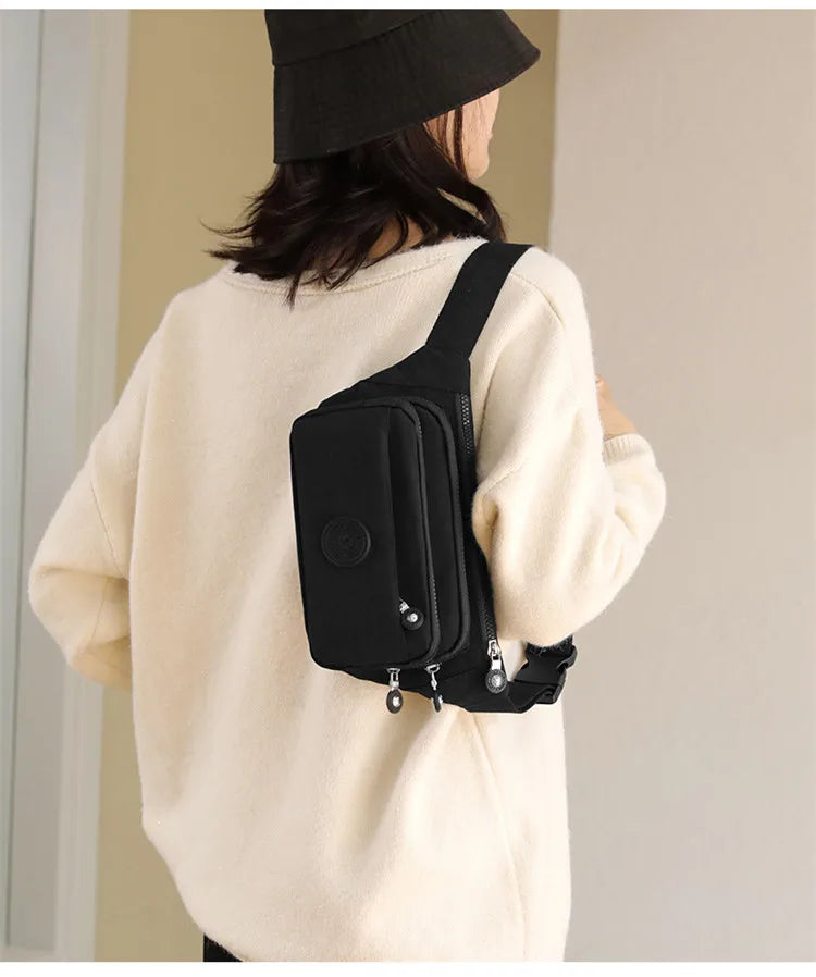 Waist Bags For Women 2024 New Nylon Leisure Solid Color Fanny Pack For Girls Crossbody Chest Bag Belt Waist Packs