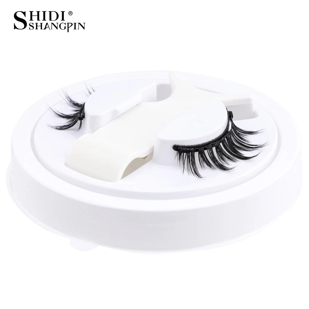 1 Pair Magnetic Lashes For Eye With Winged Ends Soft Reusable Magnetic Eyelashes Natural Look 3D False Lashes Makeup With Tool