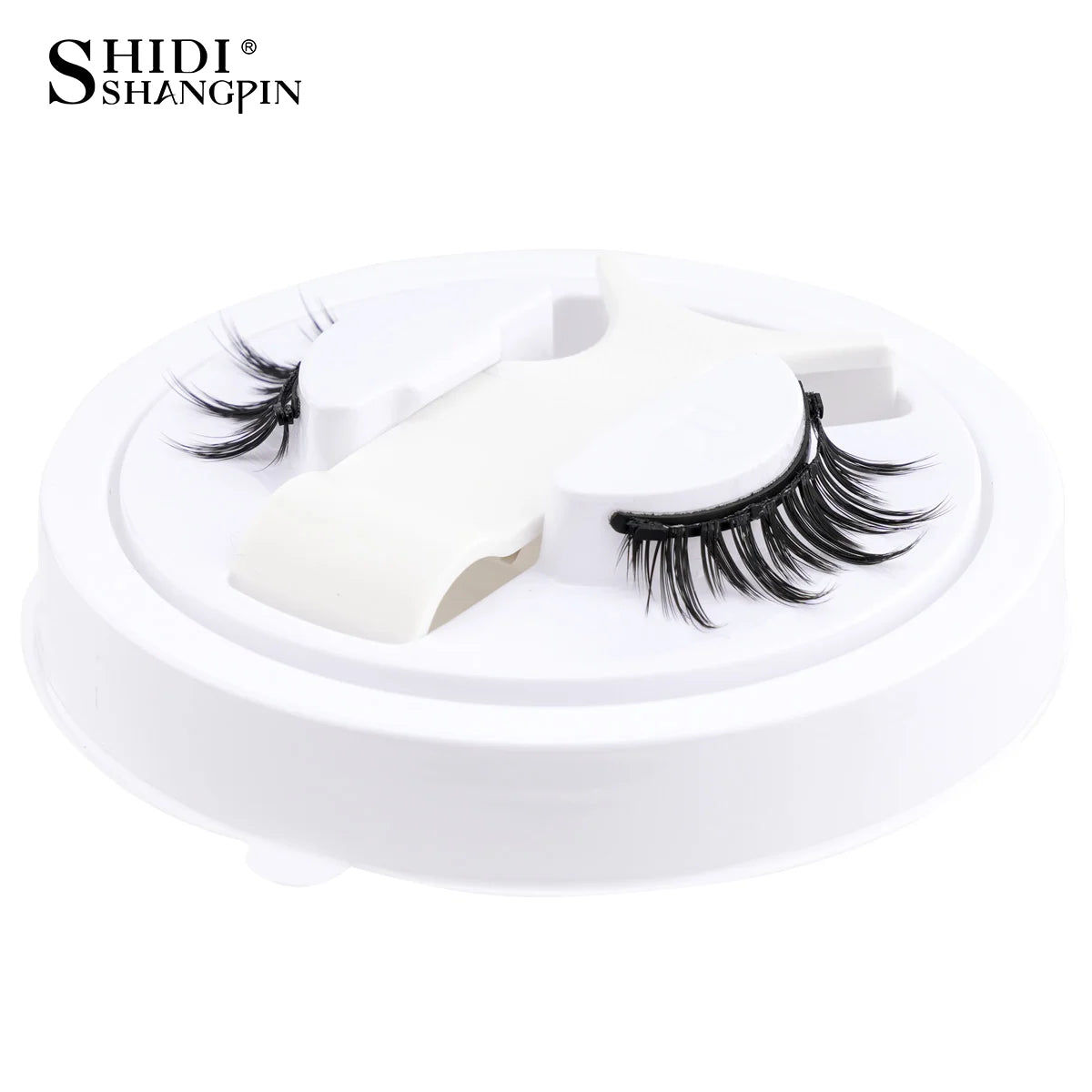 1 Pair Magnetic Lashes For Eye With Winged Ends Soft Reusable Magnetic Eyelashes Natural Look 3D False Lashes Makeup With Tool