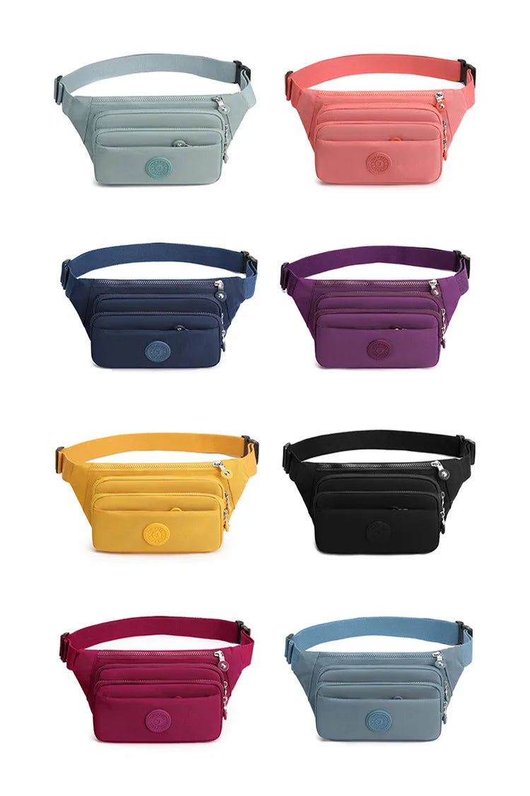 Waist Bags For Women 2024 New Nylon Leisure Solid Color Fanny Pack For Girls Crossbody Chest Bag Belt Waist Packs