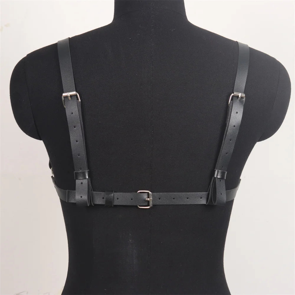 Sexy Lingerie Women Body Bondage Garter Belts Gothic Costumes Bdsm PU Leather Leg Harness Goth Erotic Fetish Rave Sword Garters