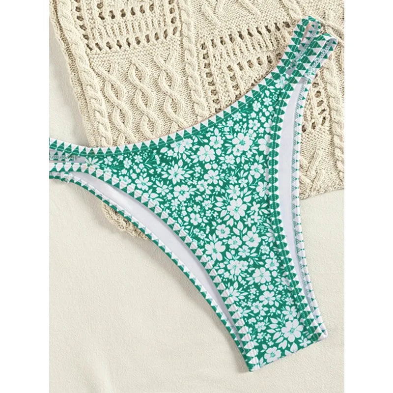 2026 Strappy String Bikinis Sexy Triangle Swimsuit Women Printed Swimwear Female Bathers Bathing Swimming Suit Beachwear Summer