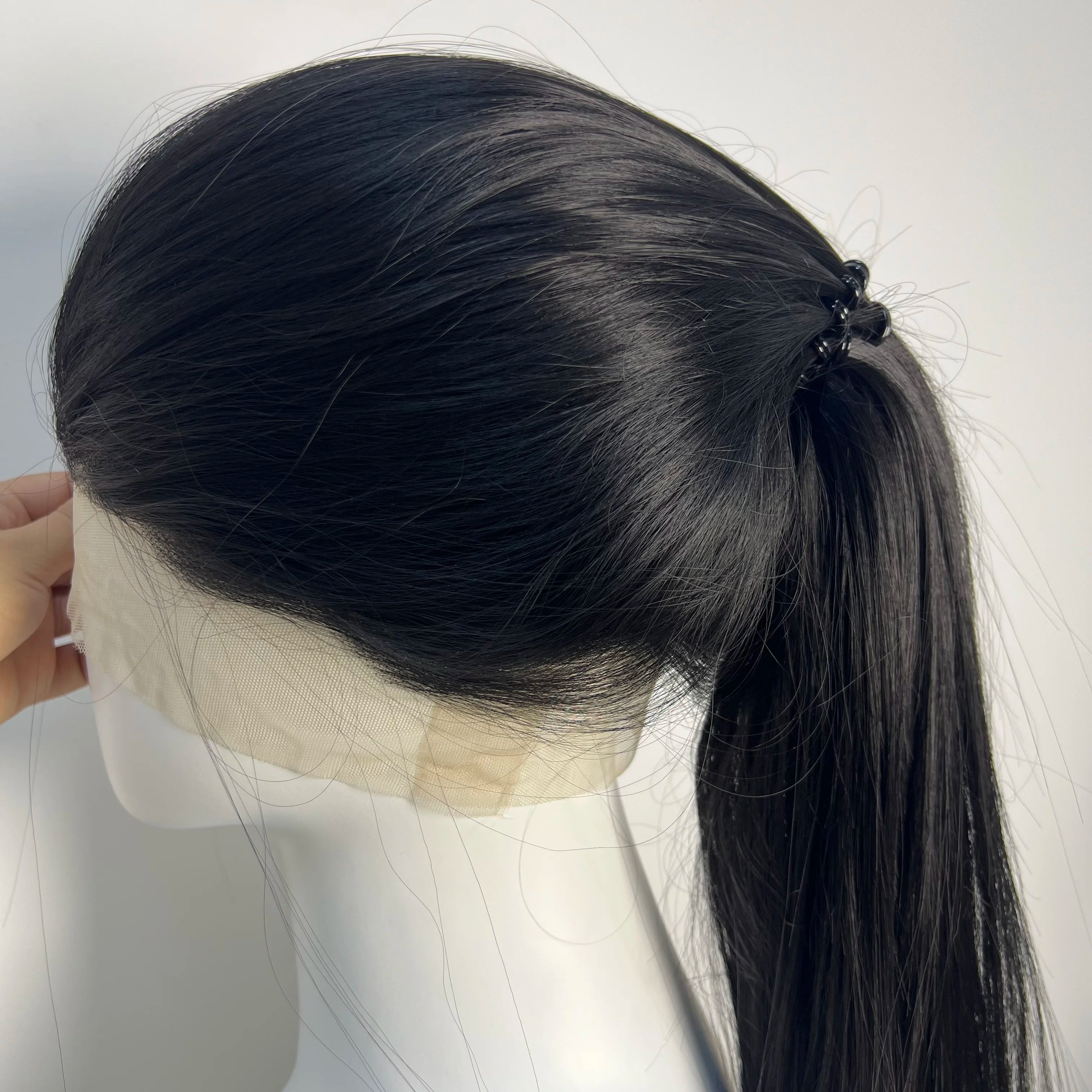 360 Lace Black Wig for Women 26inch Long Straight Hair Wigs High Quality 1B Black Synthetic Lace Wigs For Cosplay Daily Use