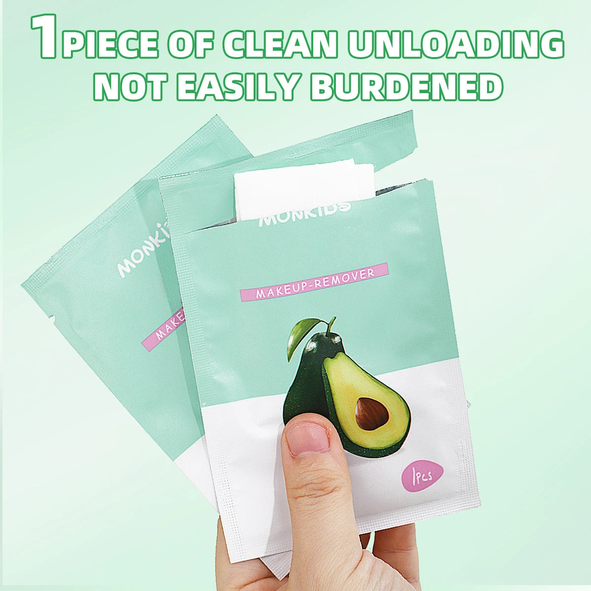 1 pack of makeup remover wipes +1 box of individually packaged makeup remover wipes, facial makeup remover wipes.