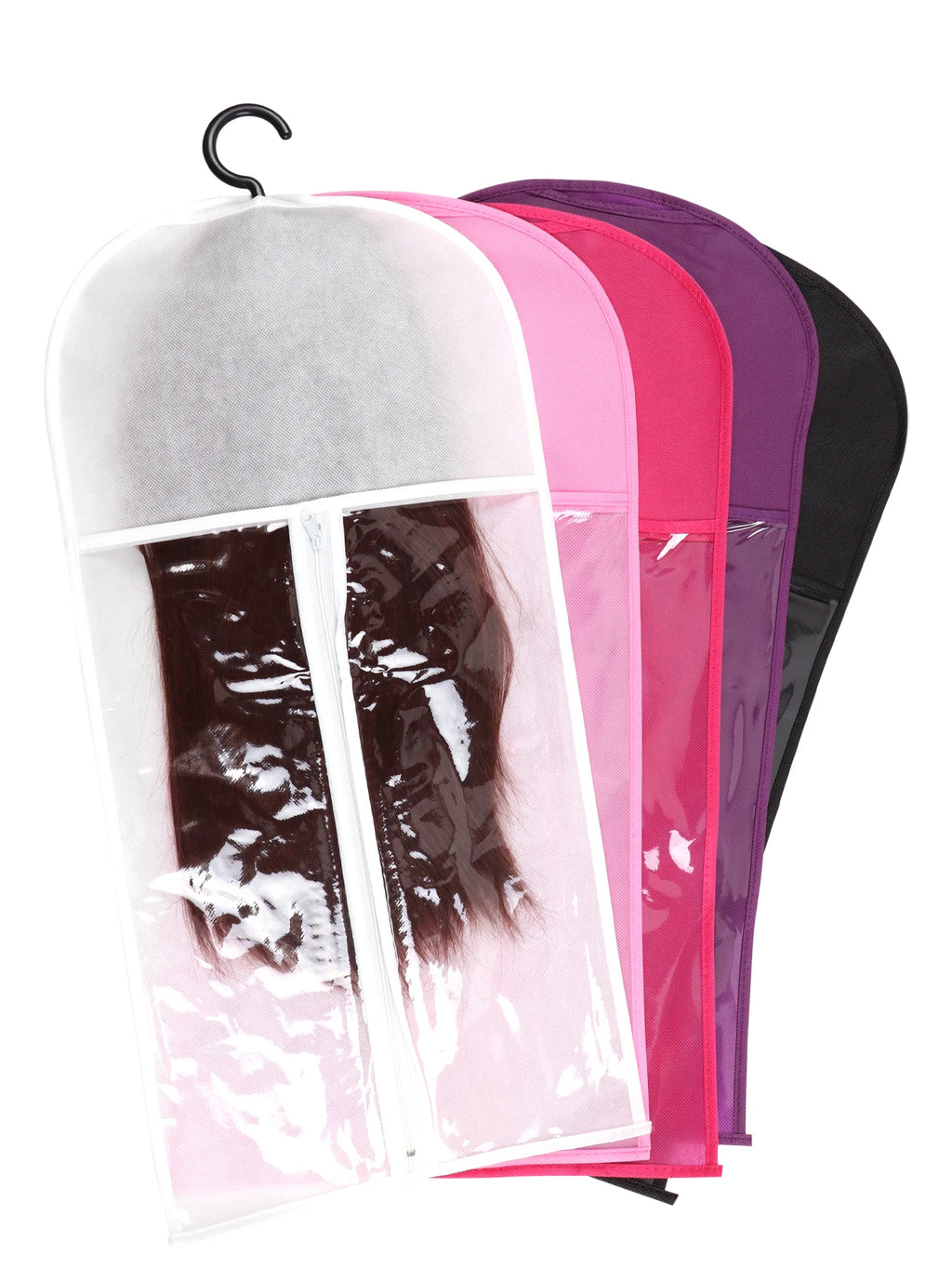 Wig Storage Bag For Long Hair Extension Storage Bag With Hanger For Wigs Hair Extensions Hairpiece Wig Bag With Black Wig Hanger