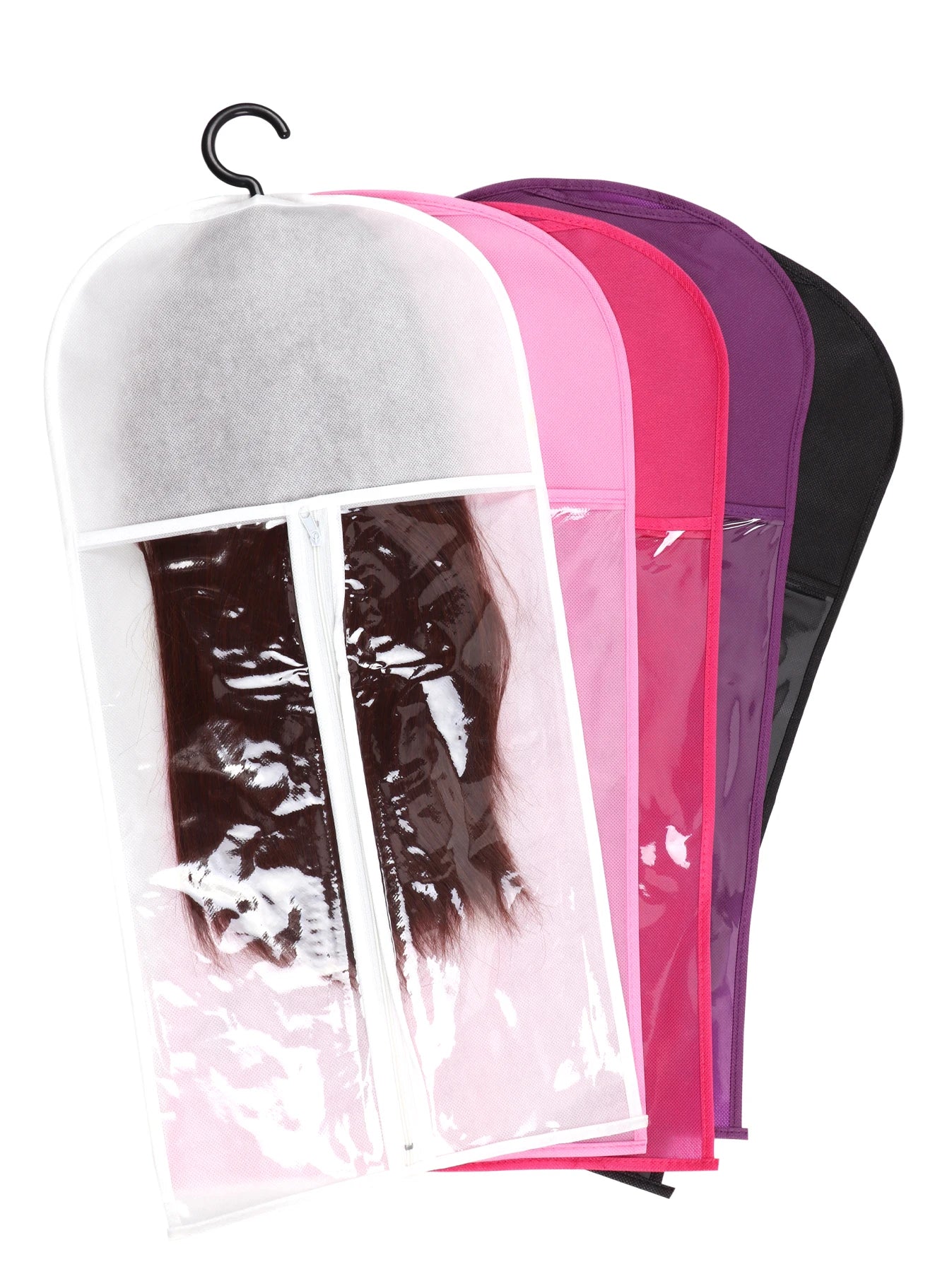 Wig Storage Bag For Long Hair Extension Storage Bag With Hanger For Wigs Hair Extensions Hairpiece Wig Bag With Black Wig Hanger