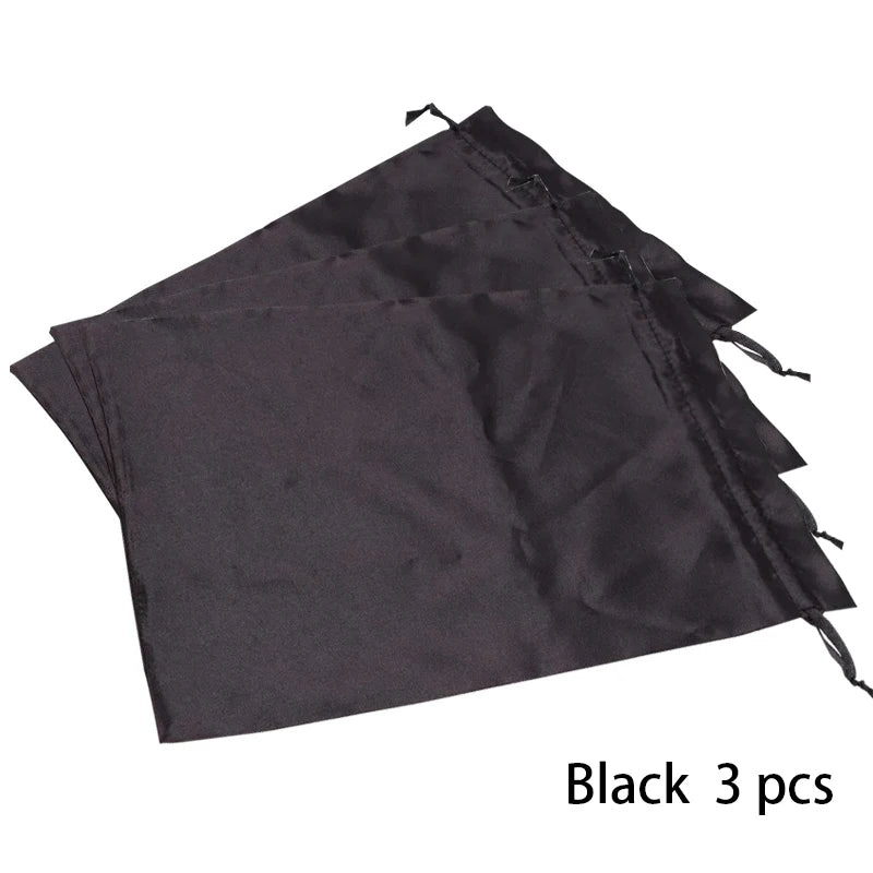 Satin Storage Bags 25*35cm wig storage Satin Wig Bags Black Pink Soft Silk Wig Bag For Hair Wig Packaging Tools