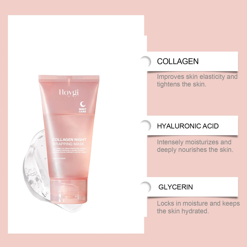 Deep Collagen Mask Peel Off Mask Anti Wrinkle Lifting Face Skin Care Masks Bio Pack Night Wrapping Woman Overnight Skin Hydrates