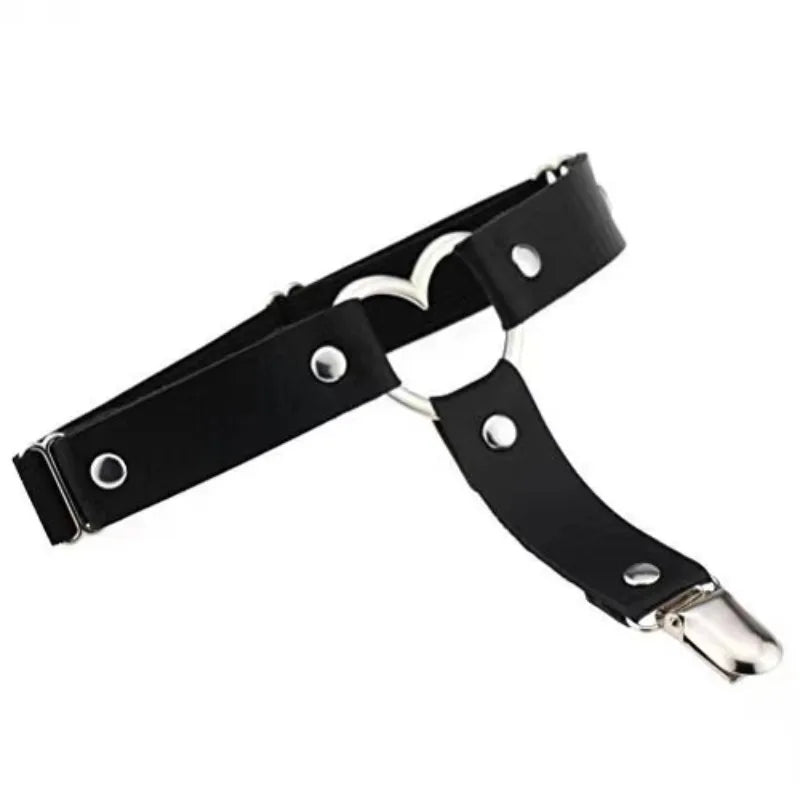 Women Sexy Leather Thigh Garter Belt Pu Punk Elastic Harness Leg Strap Goth Stocking Leglet Belt Garters Suspender for Girl