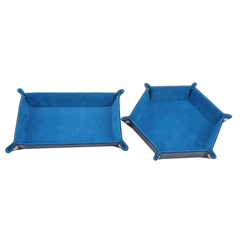 Earrings, Necklaces, Bracelets Jewelry Storage Tray Table Games Key Wallet Coin Trays Sundries Tray PU Leather Folding Dice Tray