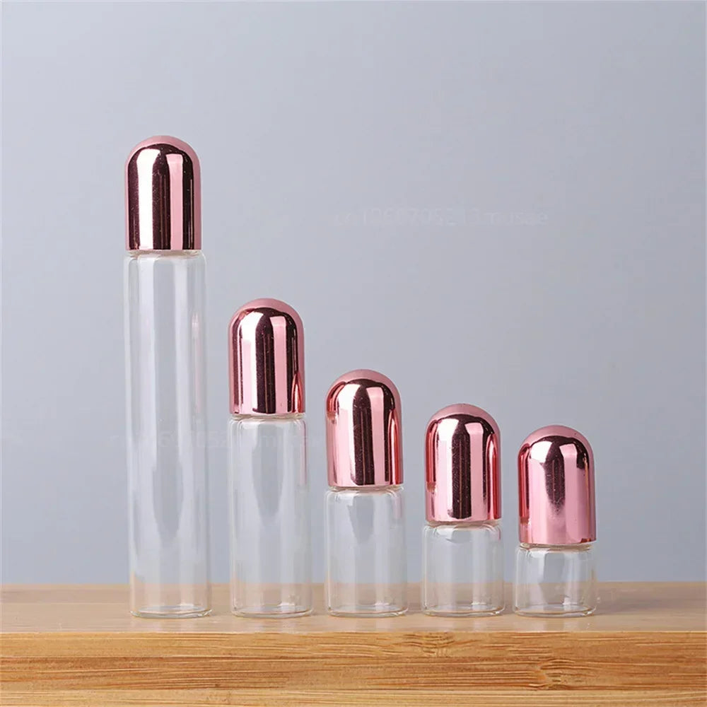 Travel Essentials Glass Roller Bottle Sample Test Perfume Essential Oil Bottle Jars Vials Cosmetic Refillable Bottles For Travel
