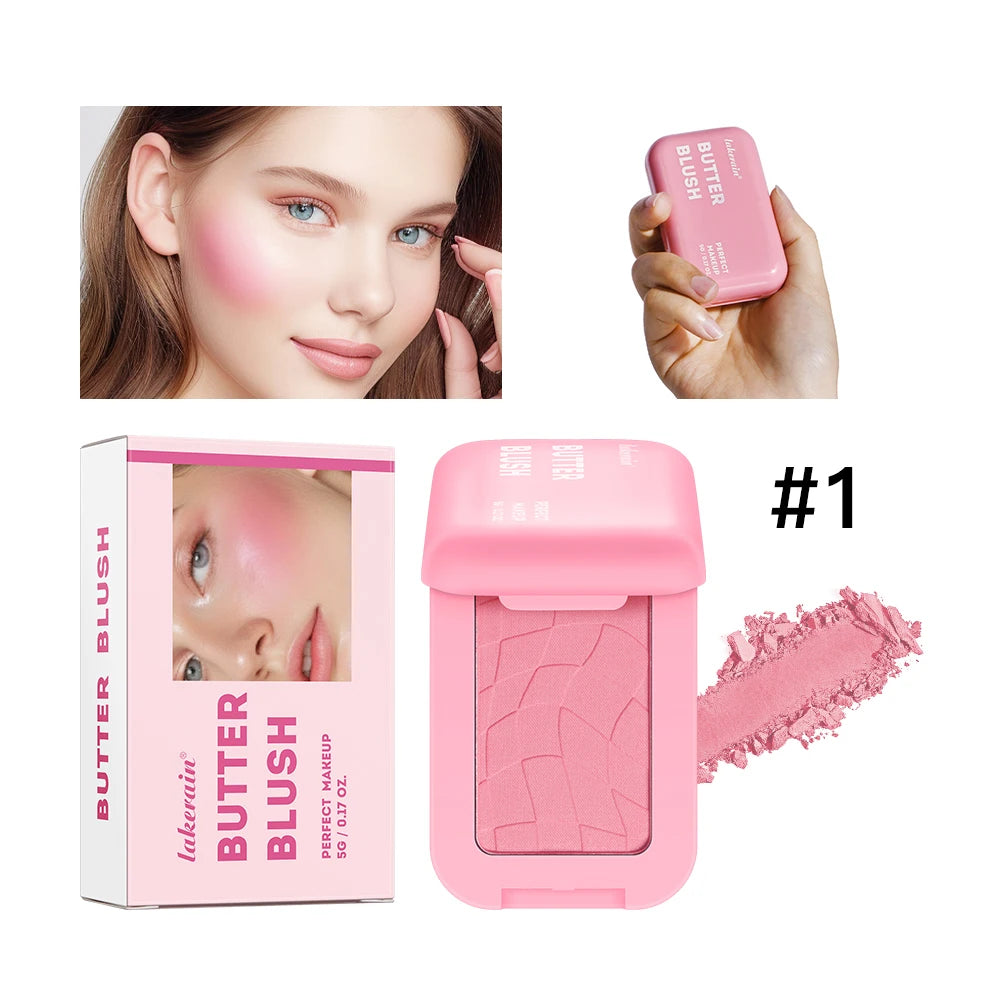Makeup Powder Blush Waterproof And Sweat-proof High Pigment Long Lasting Pink Cream Blush Cosmetics Palette Powder Korean Makeup