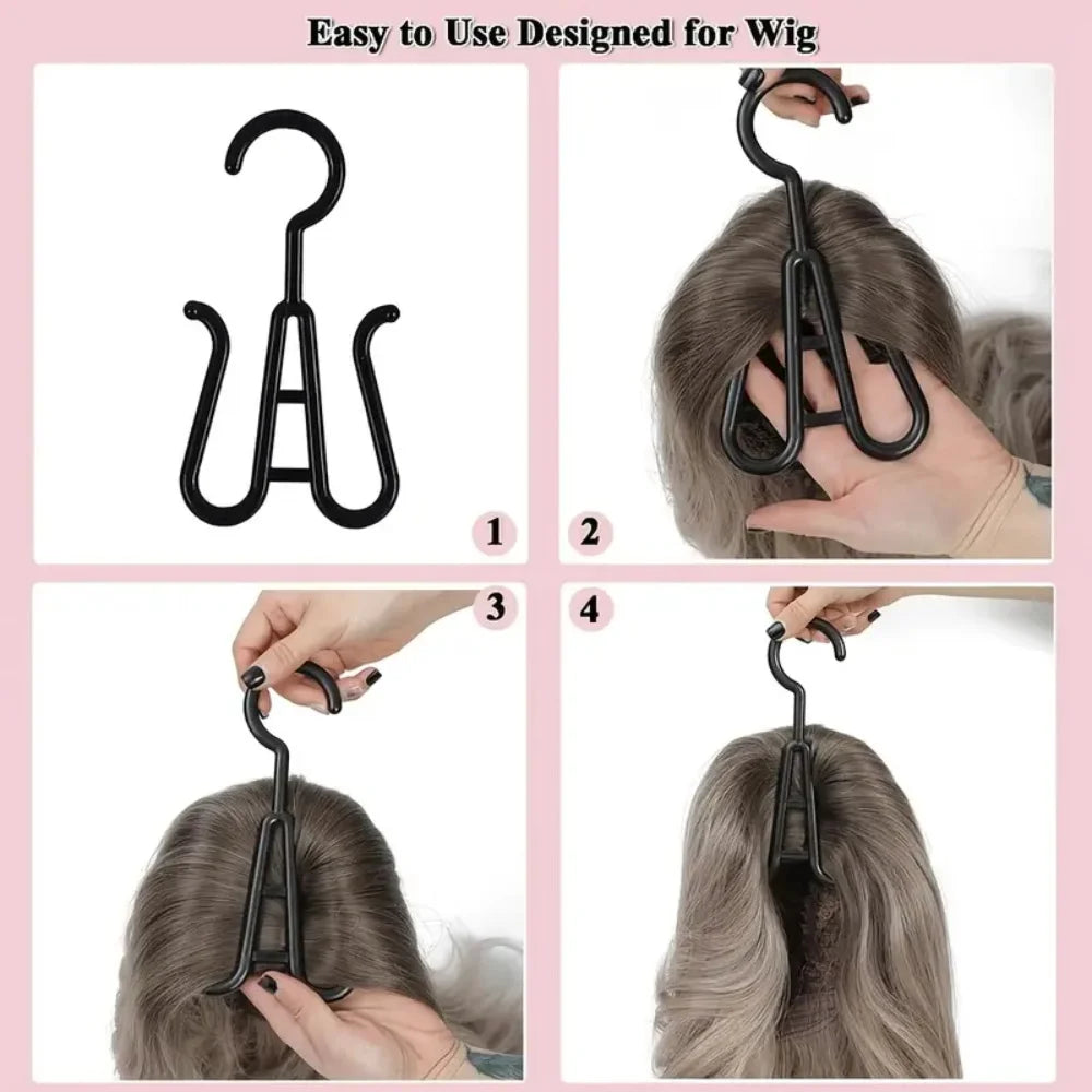 6pcs Wig Storage Bags with Hangers-Durable Hair Extension Organizer for Multiple Wigs & Accessories, Transparent Design