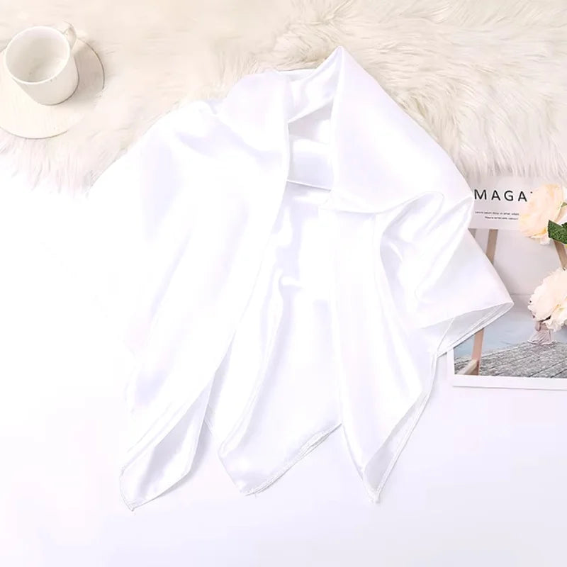 90x90cm Satin Scarf for Women, Elegant Square Silk-Like Head Scarf & Neck Wrap – Classic Luxury Accessory