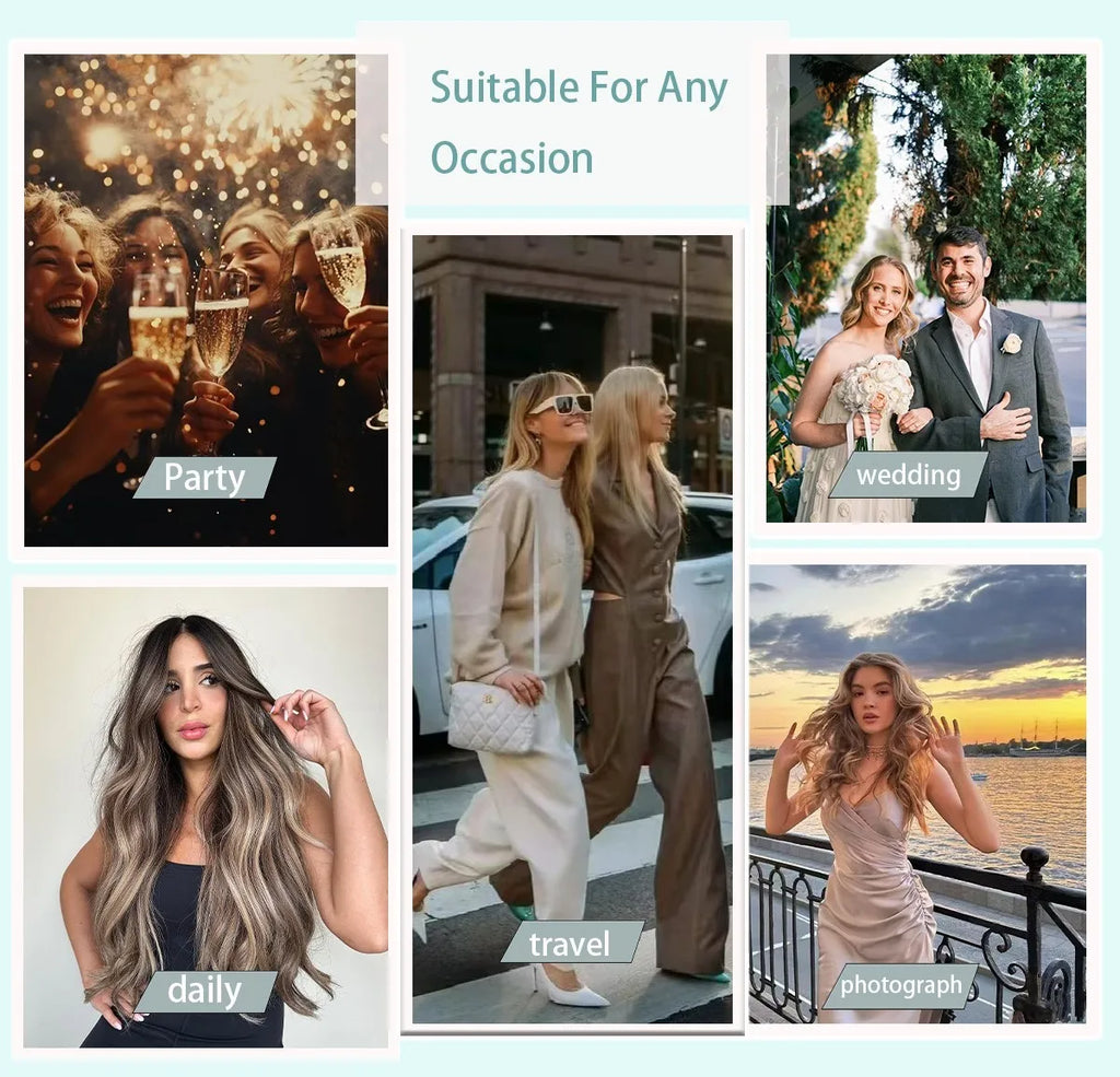 Luxury Synthetic Lace Wigs  Blonde Brown Highlight Wig Deep Curly Wavy  Natural Density Wig not easy drop out  For Women