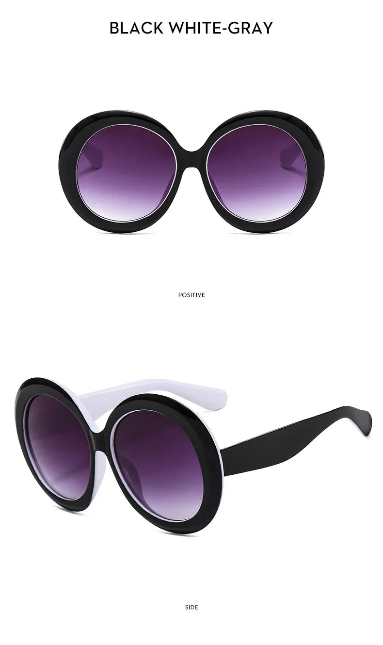 Oversized Round Sunglasses Women Men Luxury Brand Big Frame Sun Glasses Goggles Large Shades Unisex Riding Eyeglasses