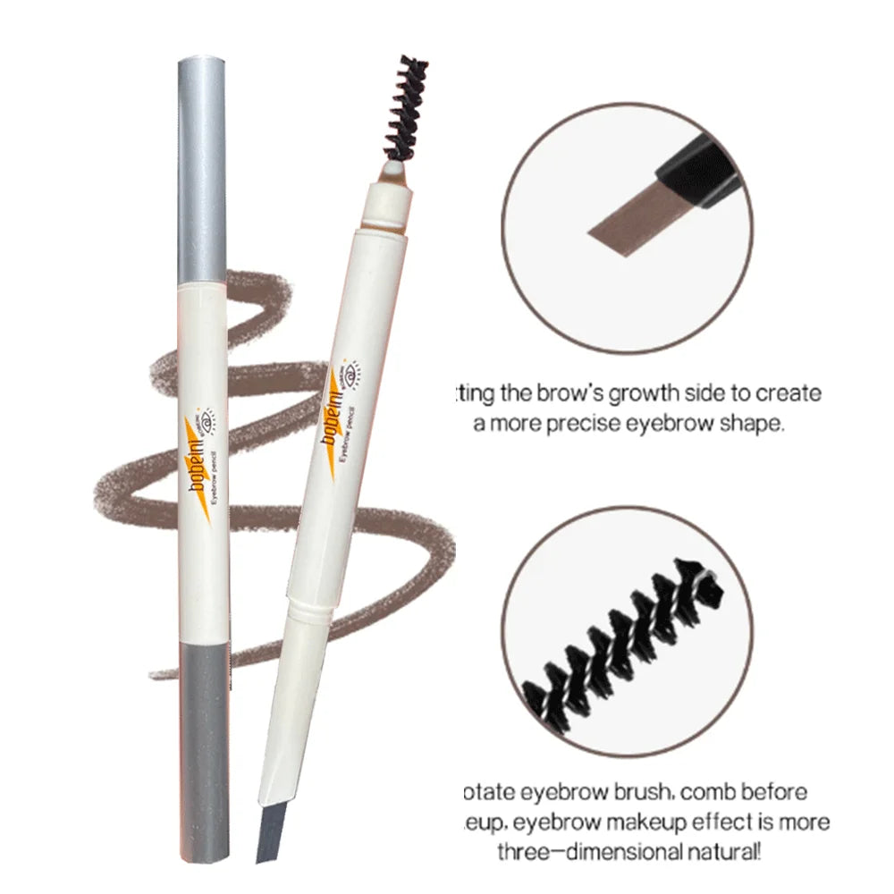 Double-ended fine-tip eyebrow pencil, waterproof, sweat-proof, smudge-proof, non-fading, natural color eyebrow pencil