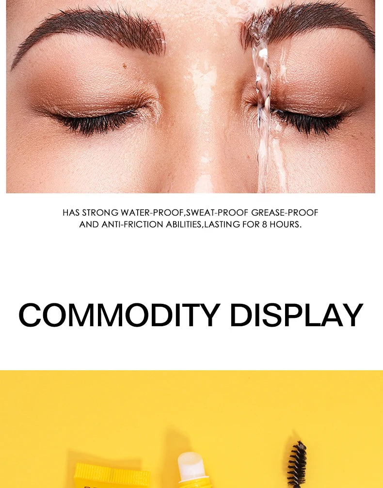 3D Eyebrow Gel with Brush Waterproof Quick-drying White Gel Eyebrow Cream Long-Lasting Natural Eyebrows Styling
