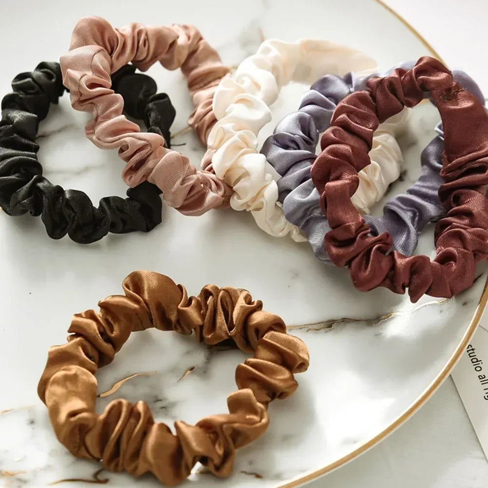 6pcs Satin Hair Scrunchies for Women Softer Than Silk Scrunchies Solid Color Hair Rope Satin Hair Ties Hair Accessories