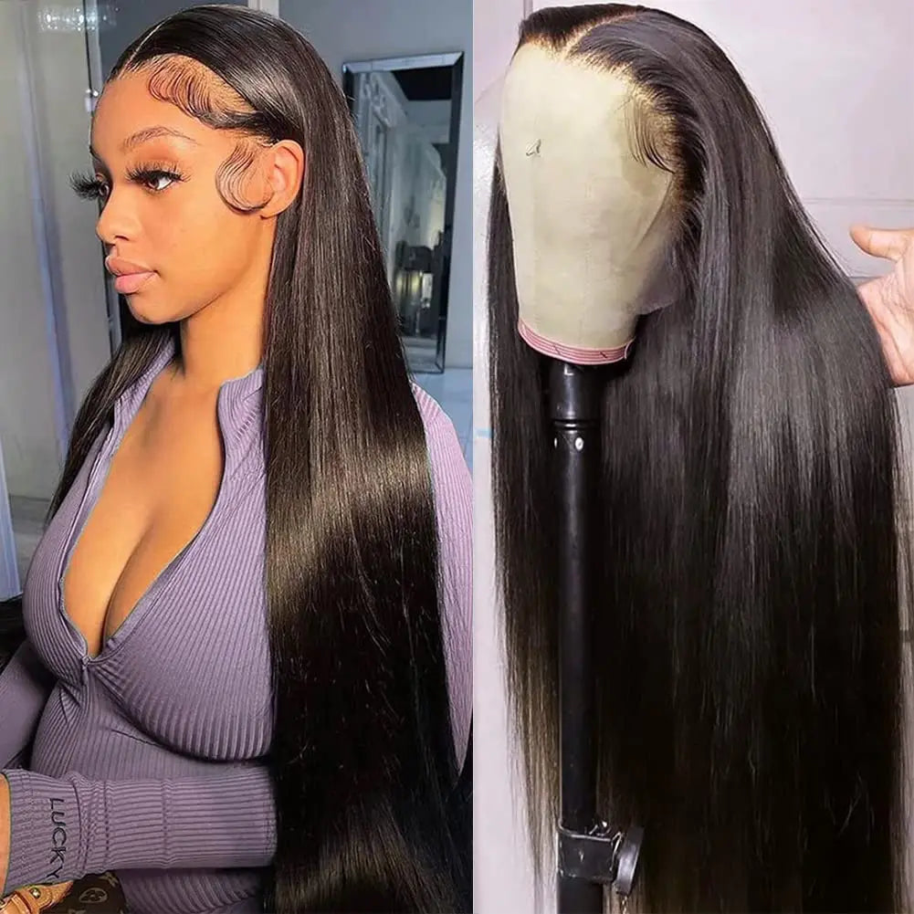 13x4 HD Lace Front Wigs Human Hair 180 Density Straight HD Lace Frontal Wigs Pre Plucked with Baby Hair Hairline