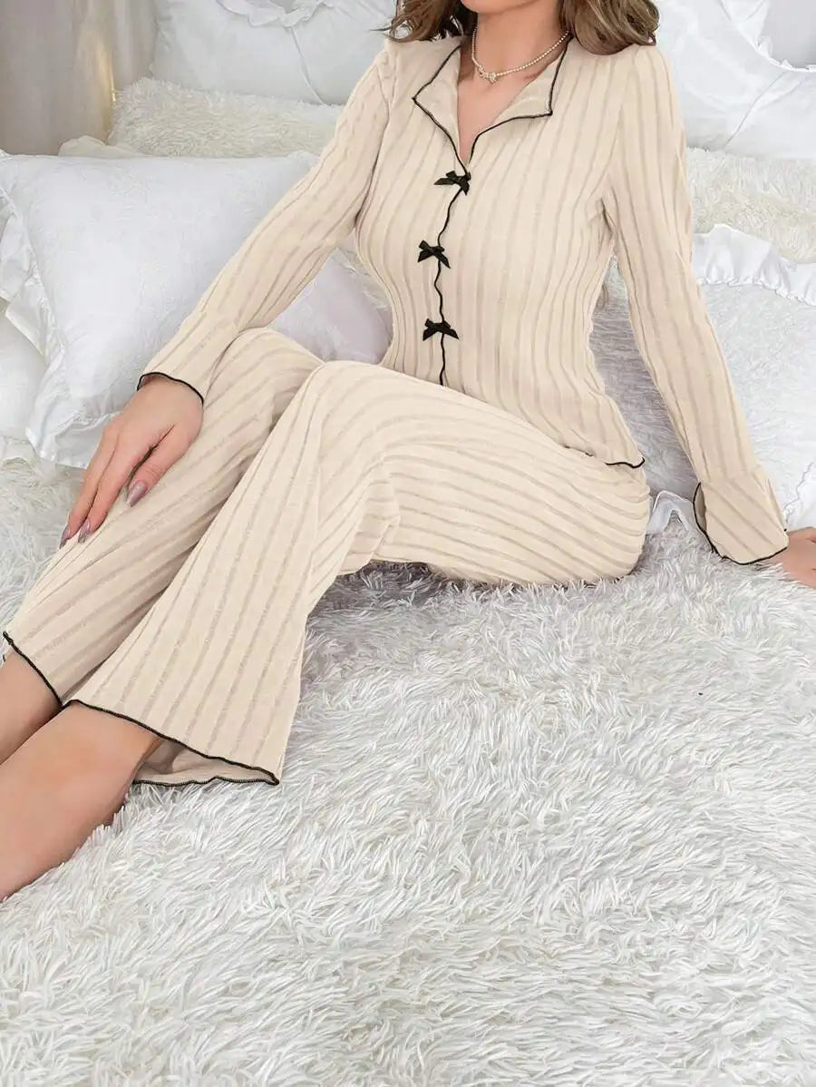 Pajama Set Pantsuit Women's Pajamas Summer Pajamas Long Sleeve Homewear & Casual Wear Women's Pajama Set Women's Loungewear