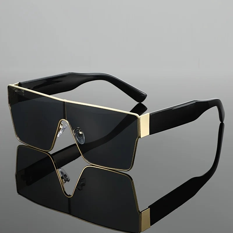 [Oversized Square Glasses] Men's & Women's Oversized Square Glasses - Large Metal Frame, -Tinted Lens,