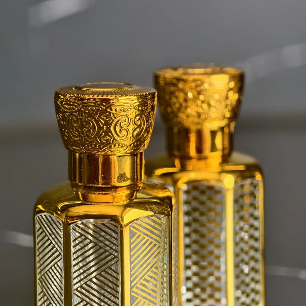 20ML Perfume Bottle Essential Oil Roll On Bottle Luxury Electroplated Glass Container Essential Oil Roll On Glass Bottle