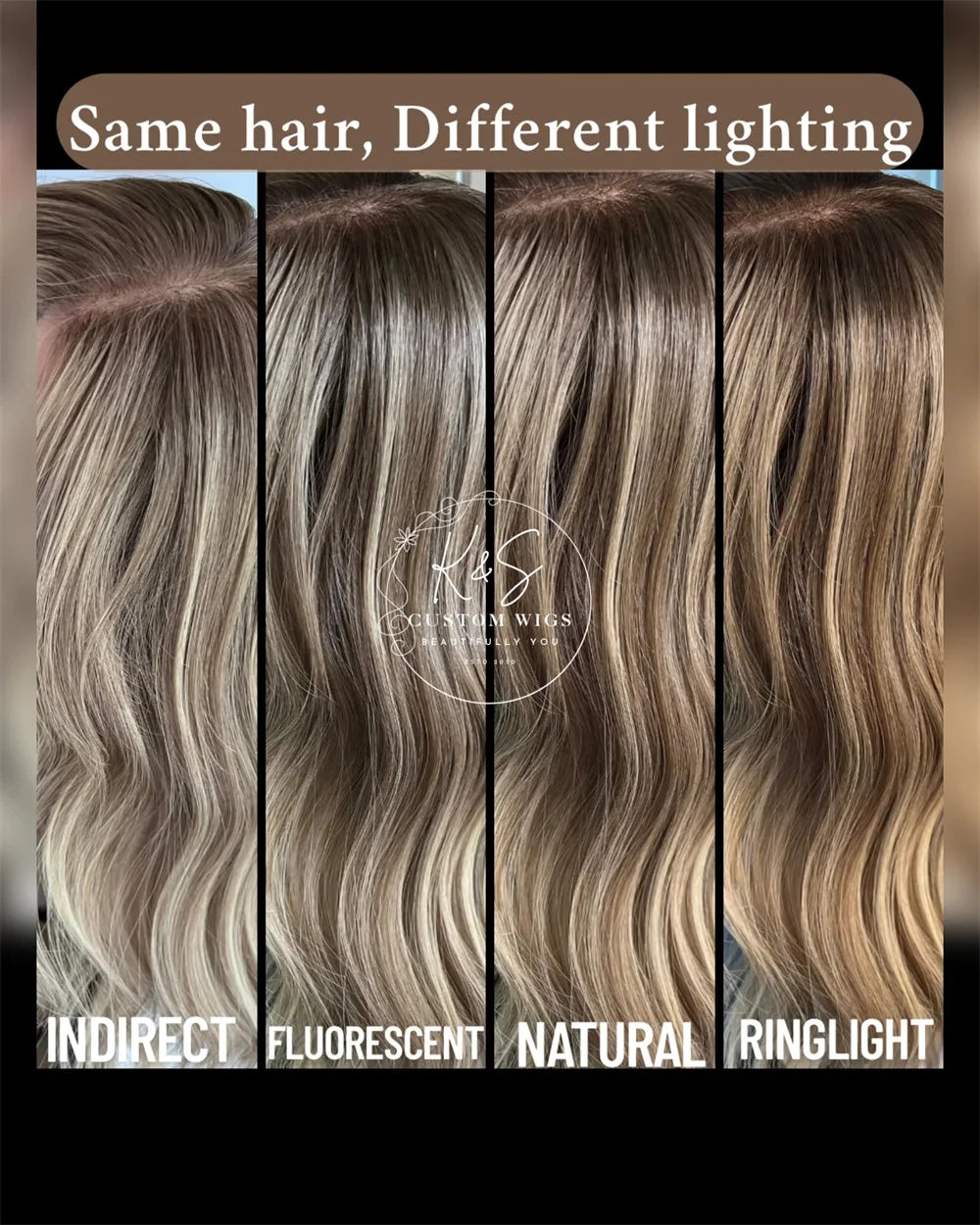 Glueless Lace Wig Wear and Go Synthetic Lace Front Wigs for Women Brown Highlights Body Wave Wig Middle Part Realistic Look
