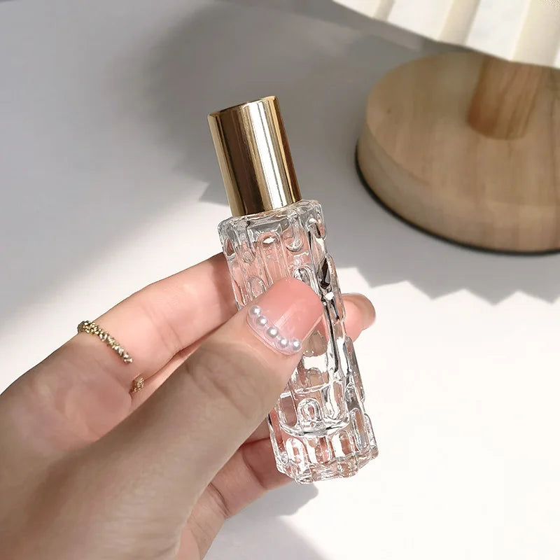 10ml Portable Thick Glass Roller Essential Oil Perfume Bottles Travel Refillable Rollerball Vial Travel Roll On Bottles Vials