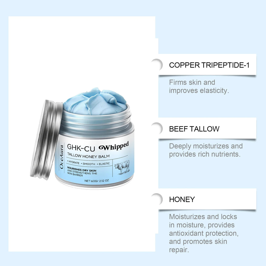 Whipped Tallow Honey Balm Deep Moisturizing for Dry Cracked Skin Non-Greasy Body Butter Brightening Tightening Face Cream Care