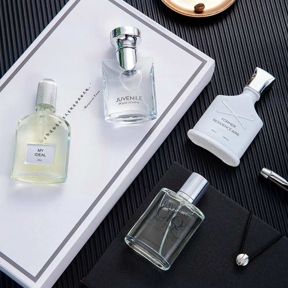 Men Perfume Gift Box 100ml Four Piece Set Lasting Fragrance Body Spray Plant Floral Scent Pheromone Cologne Perfumes Men's Gifts