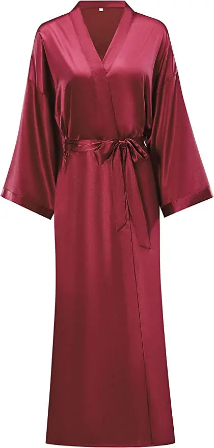 Bathrobe Women Extra Long Sleepwear Robes Silky Robe Charming Night Robe Lengthened Casual Sleepwear Robes Homewear Kimono Robe
