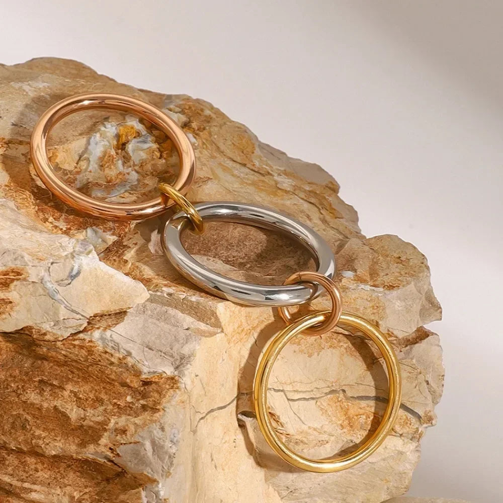 Elegant Minimalist Stackable Rings for Women Stainless Steel Perfect for Daily Commute, and Special Occasions, Everyday Rings