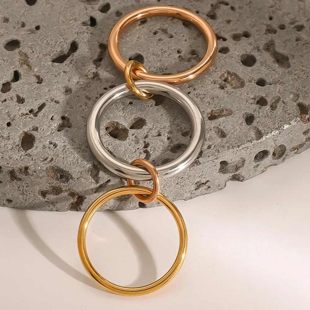 Elegant Minimalist Stackable Rings for Women Stainless Steel Perfect for Daily Commute, and Special Occasions, Everyday Rings