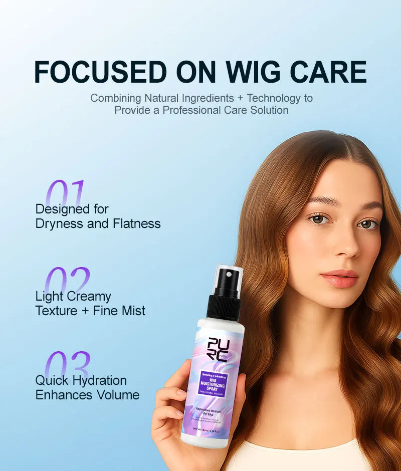 PURC Wig Leave-In Hair Conditioner Spray Moisturizing Keratin Smoothing Repair Frizz Damaged Hair Care 100ml/3.38 fl.oz
