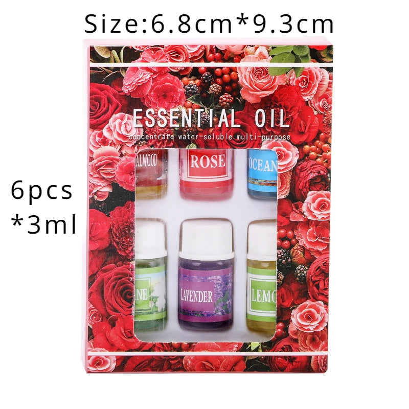 36*3ml Essential Oils Aromatherapy Lavender Rose Mix Oils Water-soluble Oil Humidifier Room Fragrance Essential Aroma Diffuser