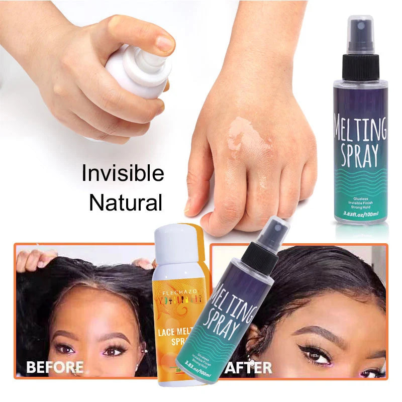 Lace Melting Spray 100Ml Dry Fast Lace Hold Wig Glue Spray For Lace Front Wigs Daily Use Quick Weave Wear Lace Melted Spray