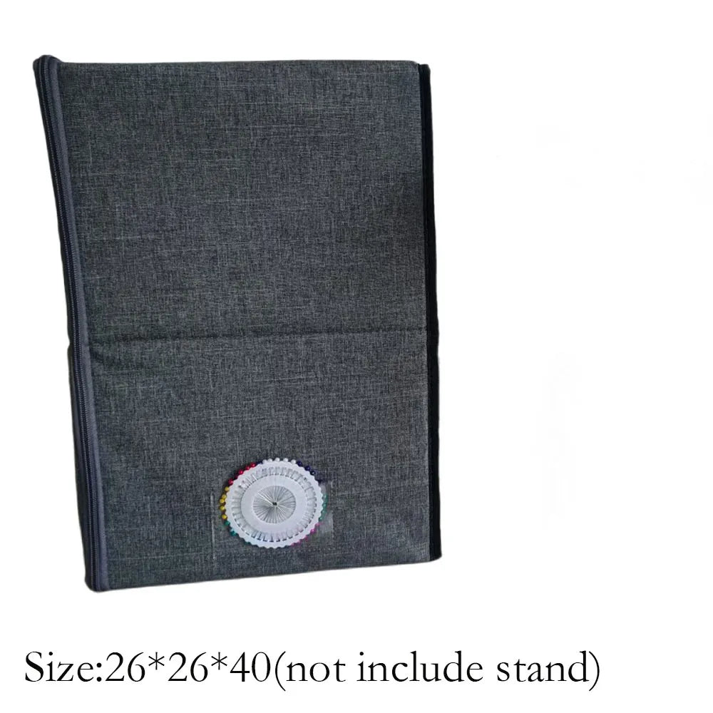 Wig Storage Box For Toupee Closure Frontal Hand Carry Wig Bag With Head And Stand Wig Packaging Box Grey