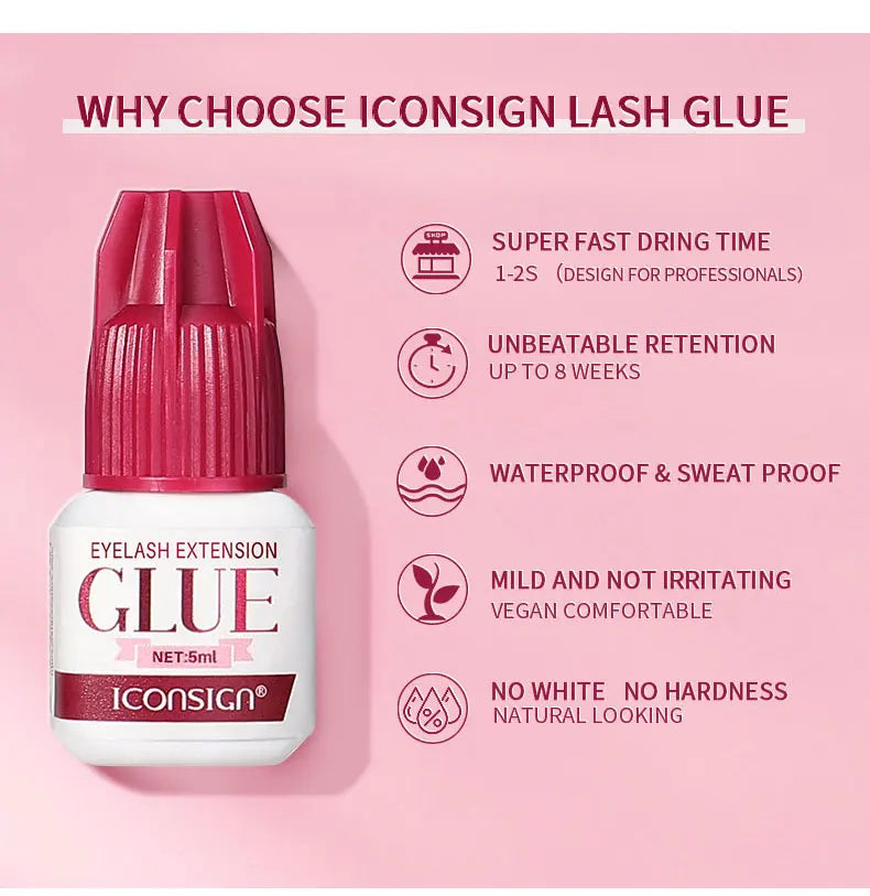 Lash Glue Low Smell 1-2 Seconds Quick Dry Glue For Eyelash Extension Long Lasting 40 to 60 Days Grafting Lashes Glue 5ml 10ml