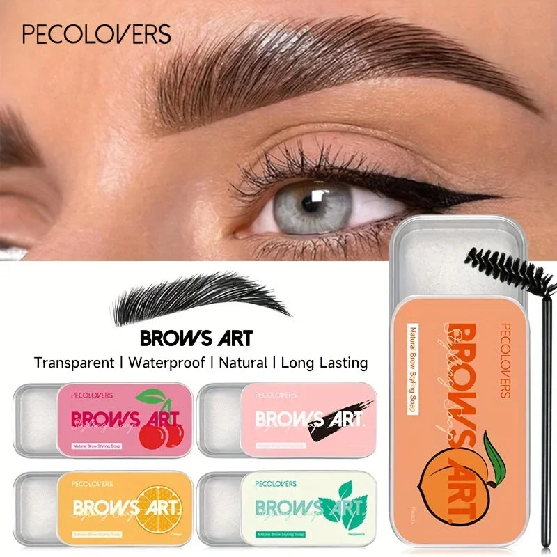1Pcs Natural Transparent Pomade Eyebrow Styling Soap Brows Gel Wax Fixer With Brush Make-up for Women Eyebrow Cosmetics