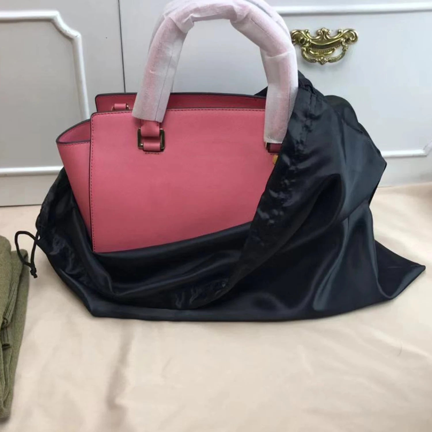 Large Silk Satin Hair Bag Drawstring Bag Wigs Makeup Jewelry Wedding Party Favors Storage Dust Proof Packaging Reusable Bags