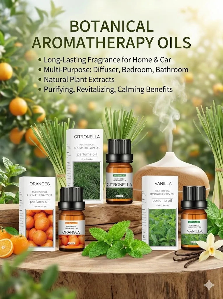 10ml Pure Natural Plant Essential Oil Aromatherapy Oil for Bedroom Bathroom Car Air Freshener Fragrance Oil Aromatic Oil