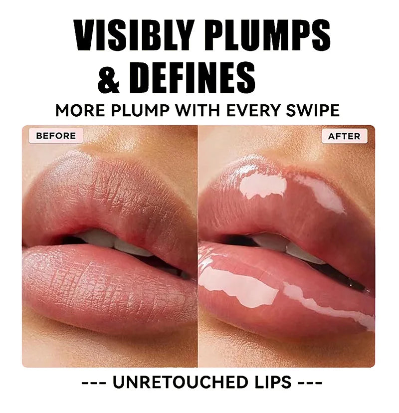 Clear Lip Gloss Makeup Hydrating Pearlescent Glitter Plumping Moisturizing Natural Pink Lip Glaze Reduce Lip Wrinkles Lips Care