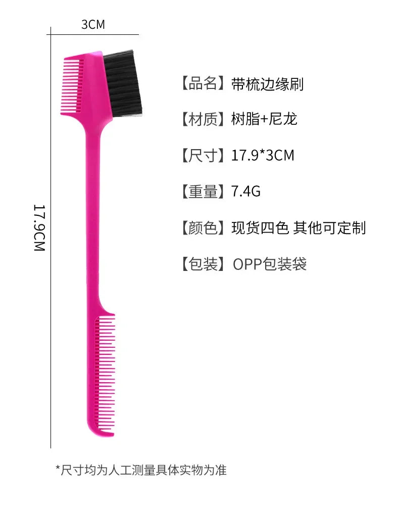 Beauty Edge Brush Comb Vendor Double Sided 3 In 1 Edge Control Brush for Baby Hair Salon Hair Comb Brushes Beauty Tools
