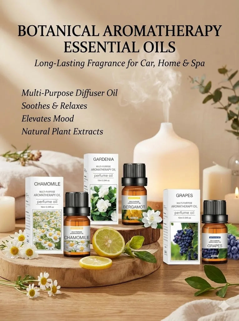 10ml Pure Natural Plant Essential Oil Aromatherapy Oil for Bedroom Bathroom Car Air Freshener Fragrance Oil Aromatic Oil