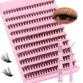 Lash Extension Kit DIY Lash Clusters Kit 8-16mm Individual Lashes Kit with Lash Bond and Seal Lash Tweezers for Self Use