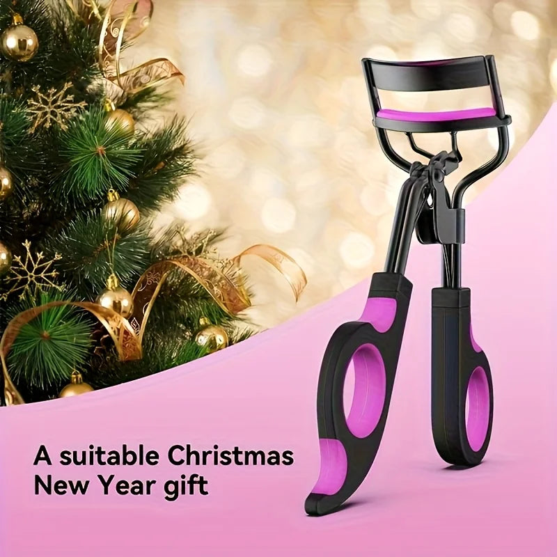 Women's Eyelash Curler Heavy-Duty & Ergonomic Handle with Contoured Design Black & Pink with Pink Tips Long-Lasting Lift