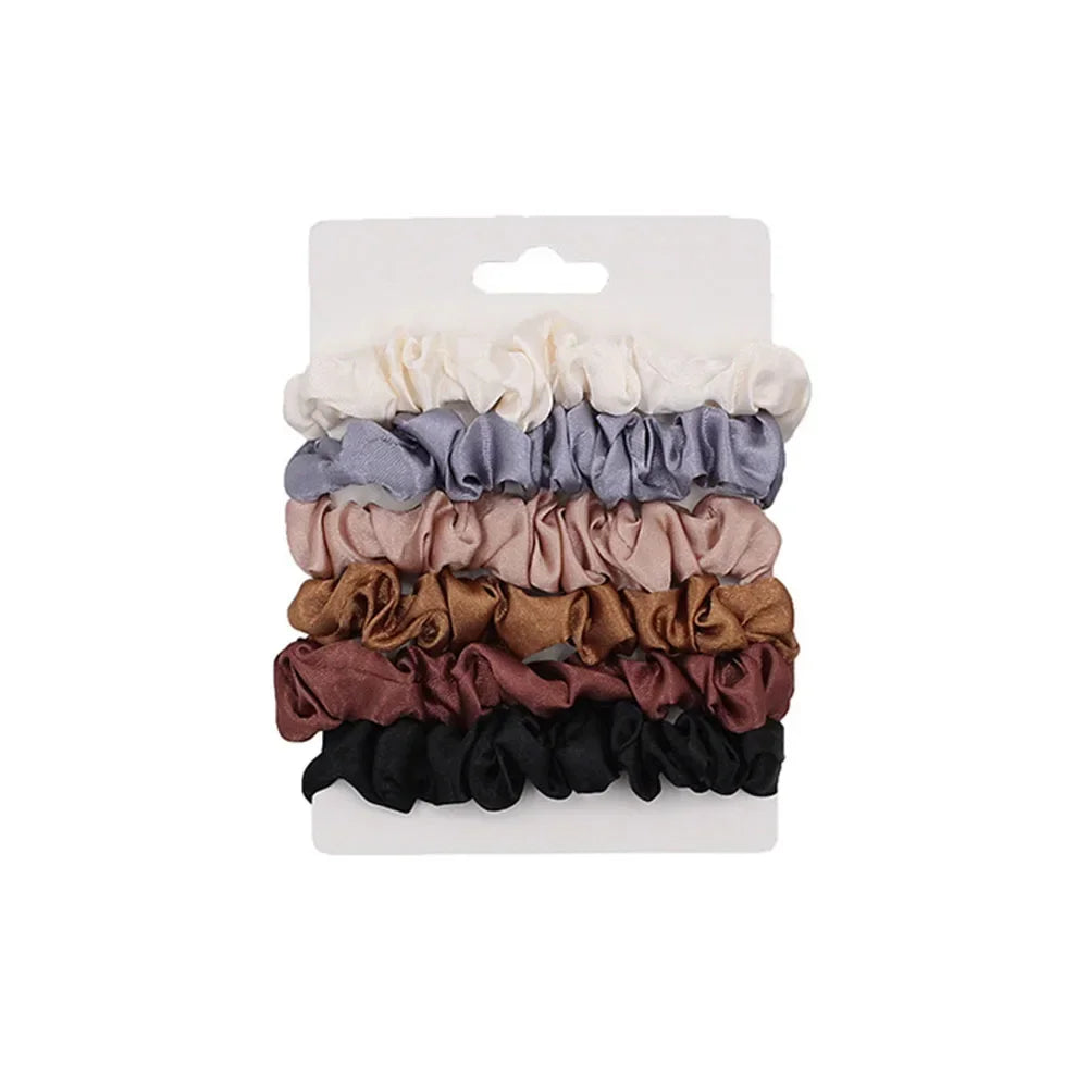 6pcs Satin Hair Scrunchies for Women Softer Than Silk Scrunchies Solid Color Hair Rope Satin Hair Ties Hair Accessories