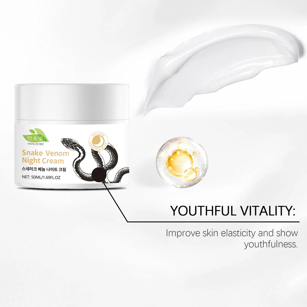 Snake Venom Night Cream: Daily Facial Care for Deep Nourishment, Refining Skin Texture, and Delivering a Smooth Complexion